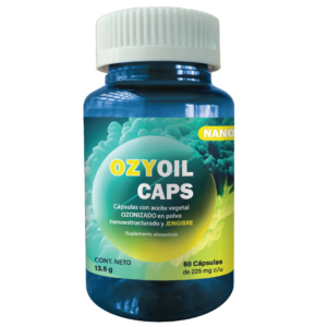 Cápsulas con Aceite Vegetal Ozonizado en Polvo Nanoestructurado y Jengibre